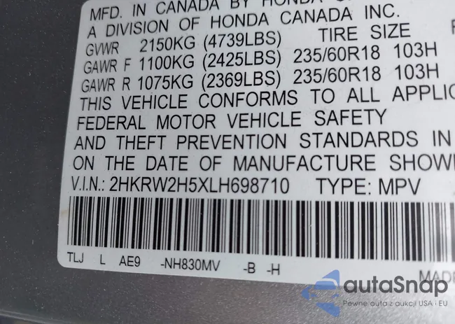 2HKRW2H5XLH698710: 42503708