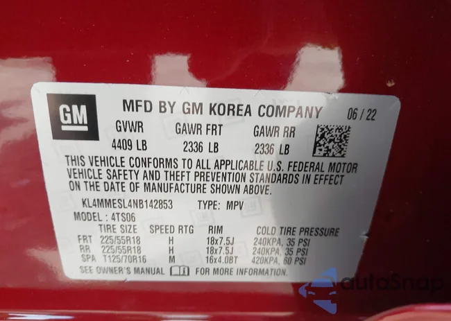 KL4MMESL4NB142853: 42503798