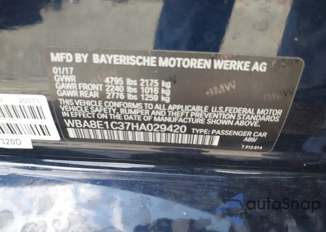 WBA8E1C37HA029420: 42503819