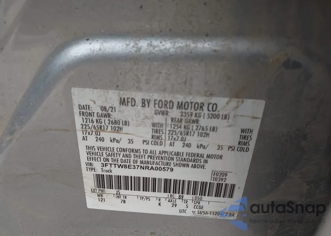 3FTTW8E37NRA00579: 42504031