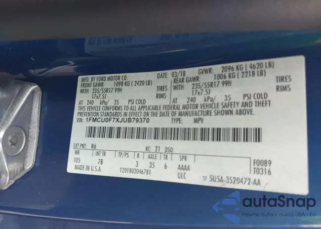 1FMCU0F7XJUB79370: 42504057