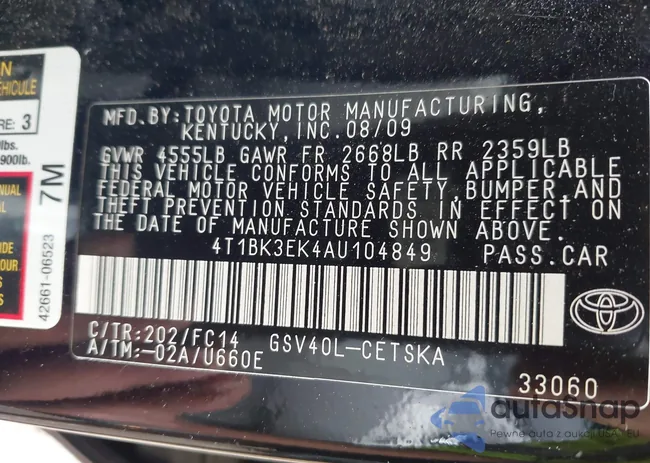 4T1BK3EK4AU104849: 42504157