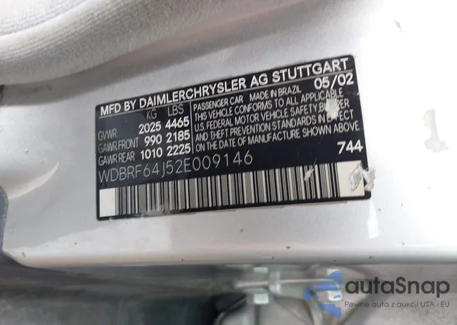 WDBRF64J52E009146: 42504210