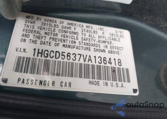 1HGCD5637VA136418: 42503353