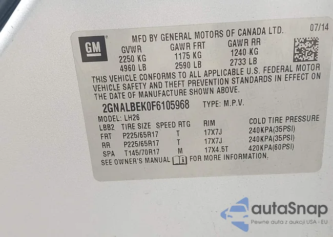 2GNALBEK0F6105968: 42503430