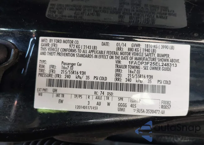 1FADP3F25EL248313: 42504635