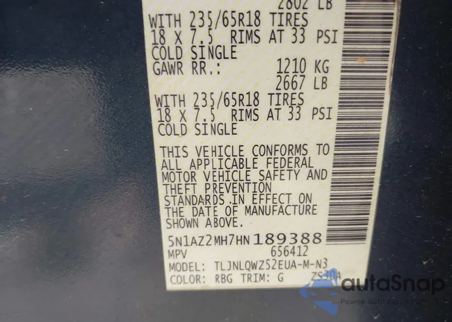 5N1AZ2MH7HN189388: 42504695