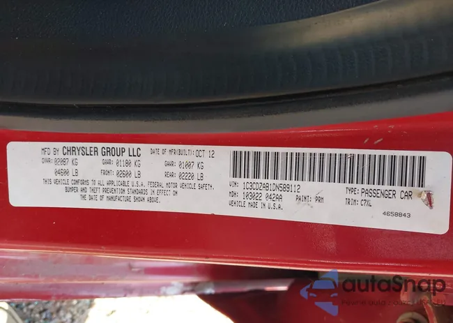 1C3CDZAB1DN589112: 42504912