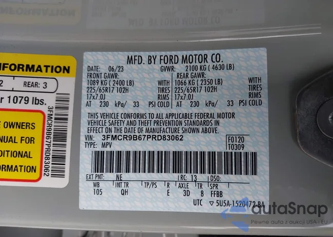 3FMCR9B67PRD83062: 42504930