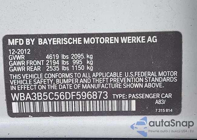 WBA3B5C56DF596873: 42504933