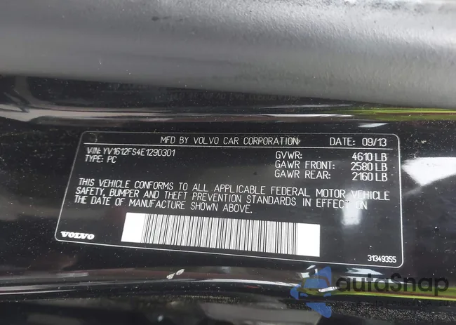 YV1612FS4E1290301: 42504934