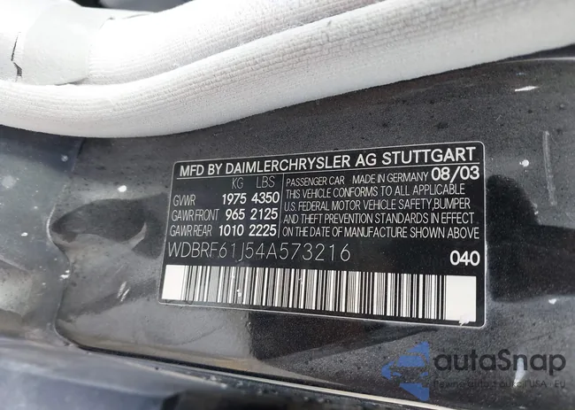 WDBRF61J54A573216: 42504993