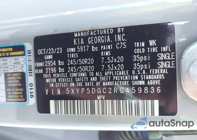 5XYP5DGC2RG459836: 42505000