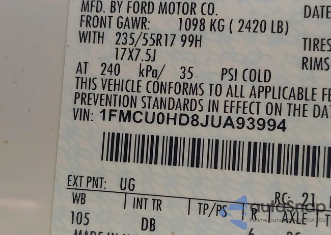 1FMCU0HD8JUA93994: 42505029