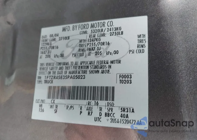 1FTZR45E35PA05023: 42505085