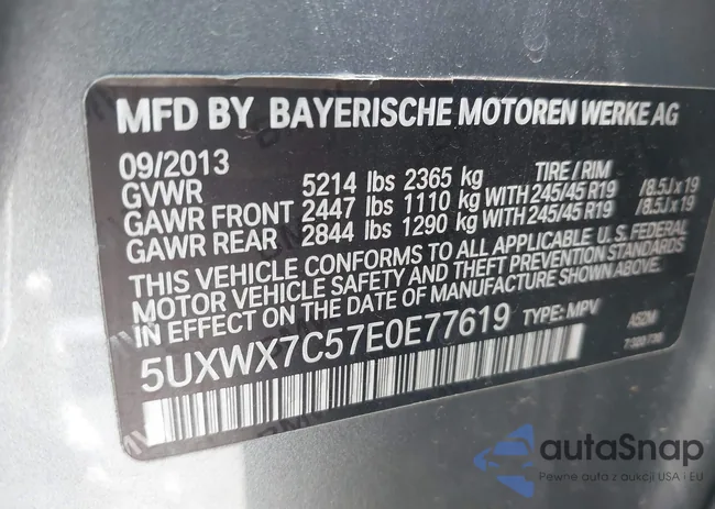 5UXWX7C57E0E77619: 42505109