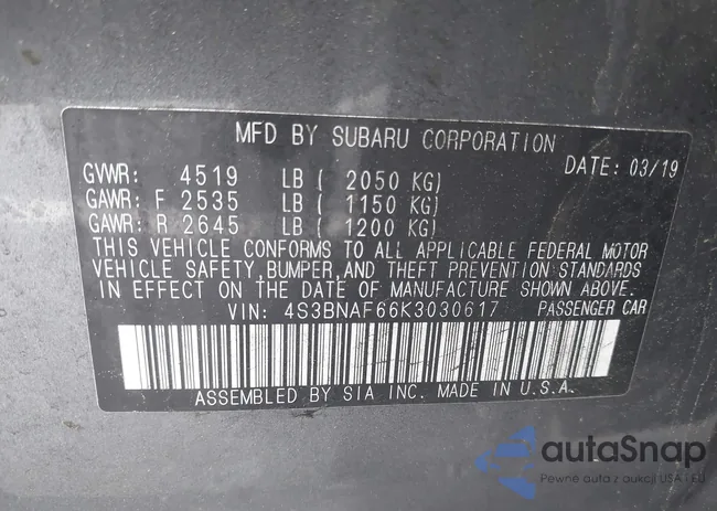 4S3BNAF66K3030617: 42505156