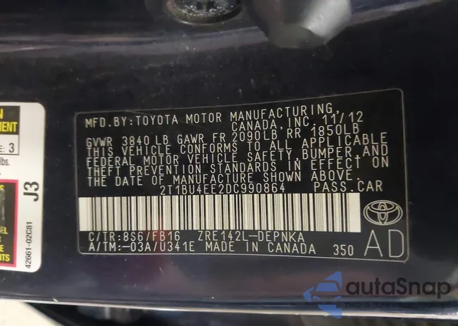 2T1BU4EE2DC990864: 42504323