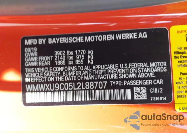 WMWXU9C05L2L88707: 42504326