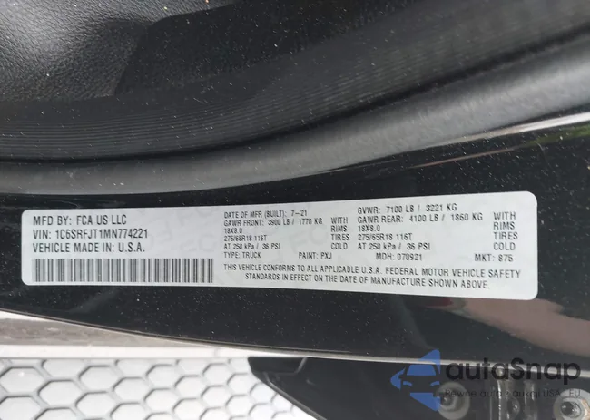 1C6SRFJT1MN774221: 42505708