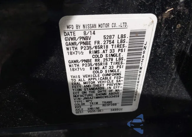 JN8AZ1MW6EW533459: 42505713