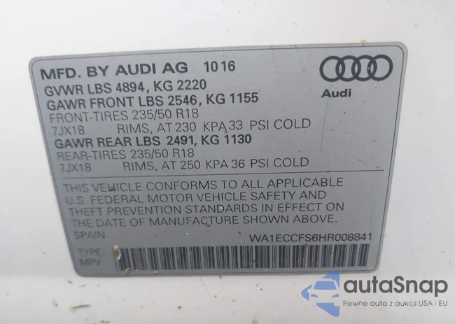 WA1ECCFS6HR008841: 42505719