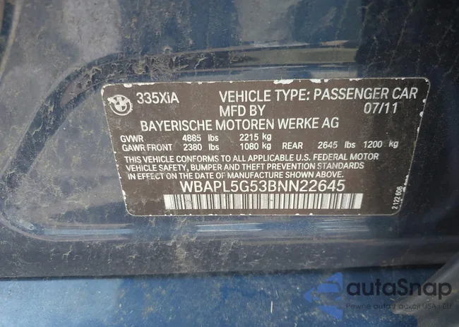 WBAPL5G53BNN22645: 42505727