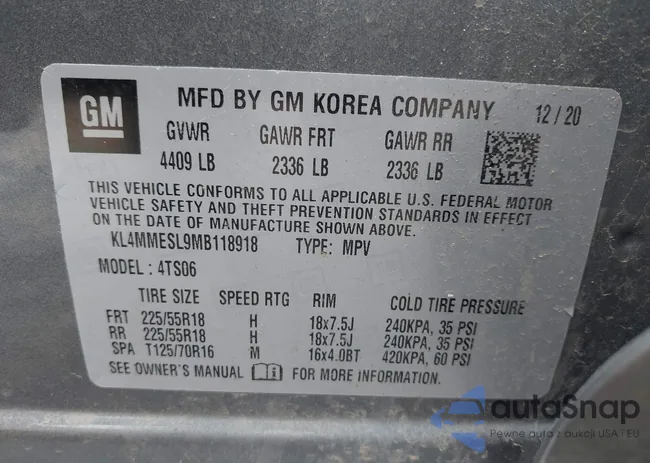 KL4MMESL9MB118918: 42505776