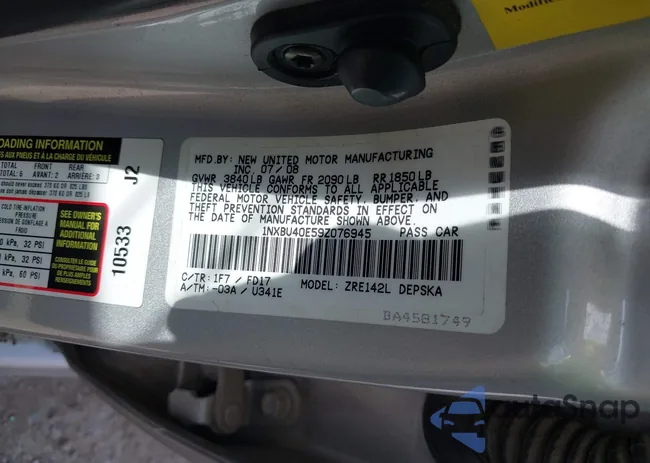 1NXBU40E59Z076945: 42505852