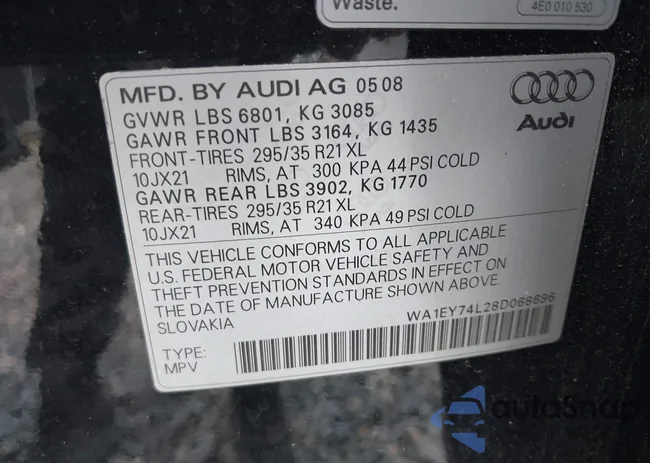 WA1EY74L28D068696: 42505898