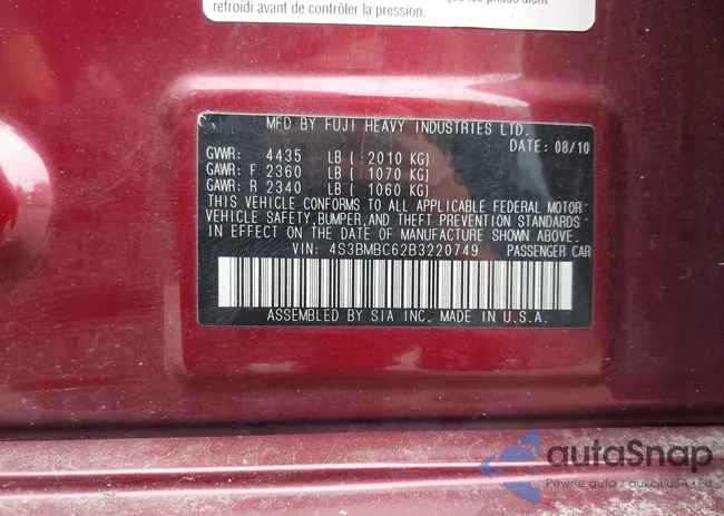 4S3BMBC62B3220749: 42505918