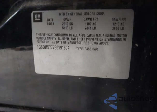 1G6DH577780191604: 42506015