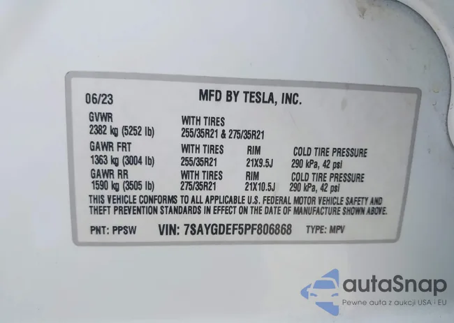 7SAYGDEF5PF806868: 42505268