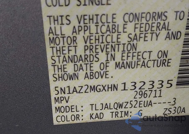 5N1AZ2MGXHN132335: 42505341