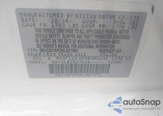 3N1CN7AP2KL827591: 42505415