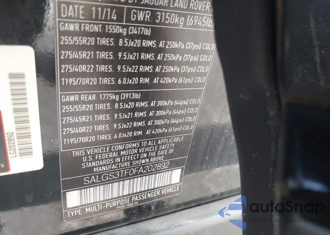 SALGS3TF0FA202892: 42505449