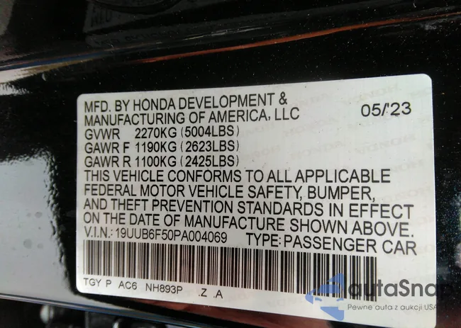 19UUB6F50PA004069: 42505456