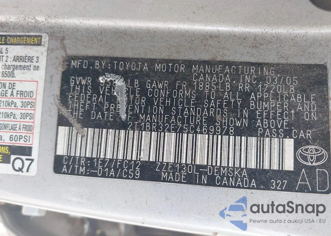 2T1BR32E75C469978: 42505527