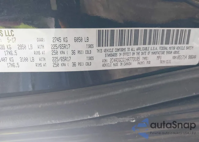 2C4RDGCG1HR773185: 42505530