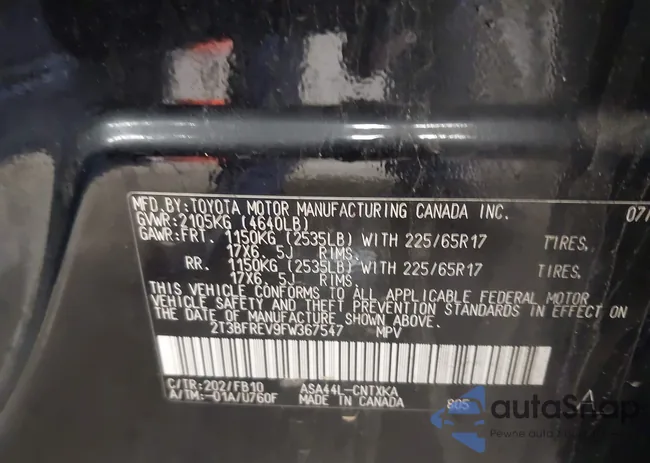 2T3BFREV9FW367547: 42505547