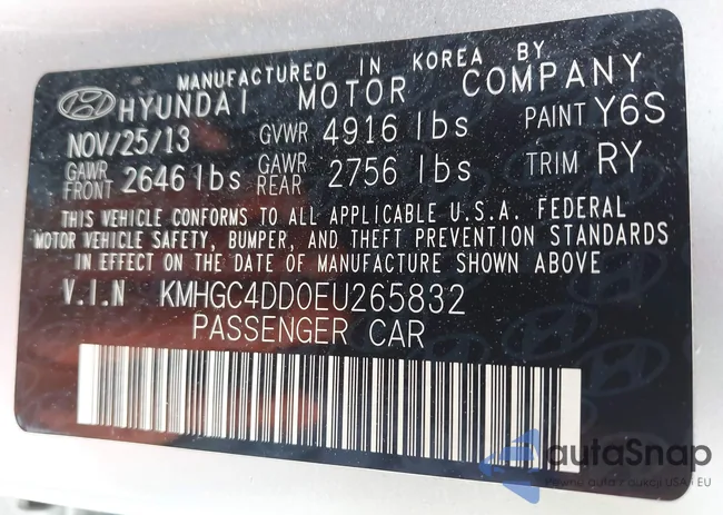 KMHGC4DD0EU265832: 42506678