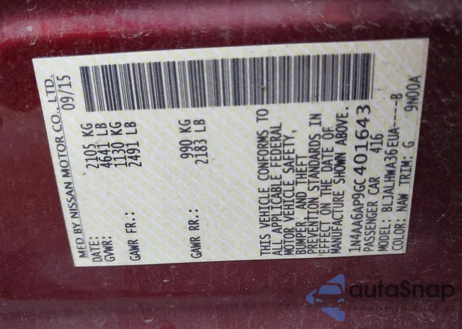 1N4AA6AP9GC401643: 42506704