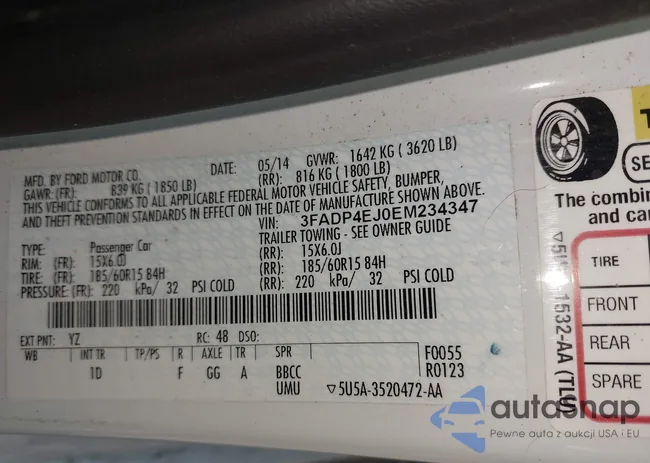 3FADP4EJ0EM234347: 42506726