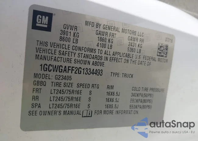 1GCWGAFF2G1334493: 42506838