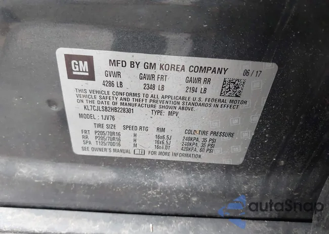 KL7CJLSB2HB228301: 42507030