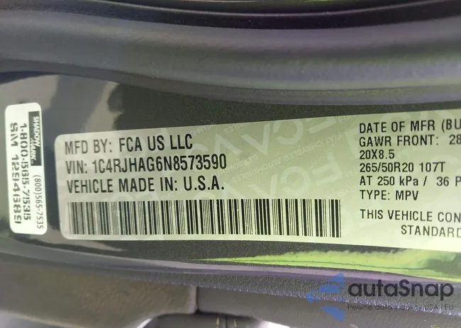 1C4RJHAG6N8573590: 42507125