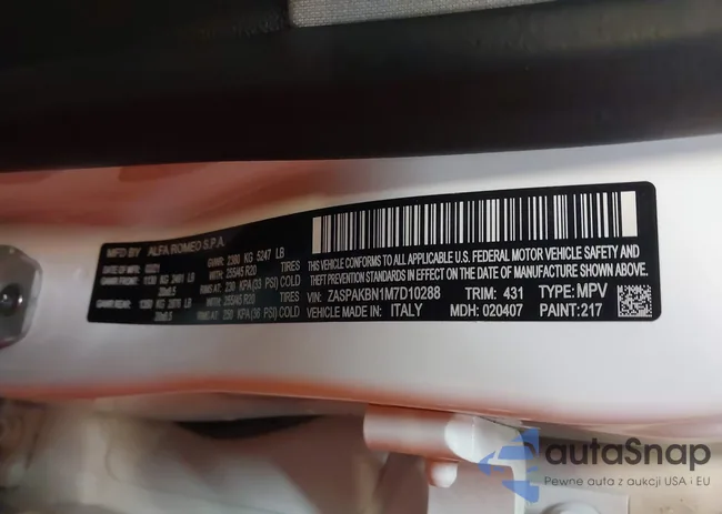 ZASPAKBN1M7D10288: 42506375