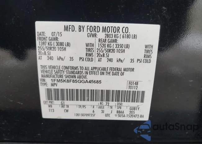 1FM5K8F85GGA45685: 41509960