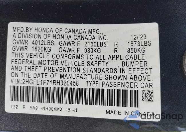 2HGFE1F71RH320458: 41509965