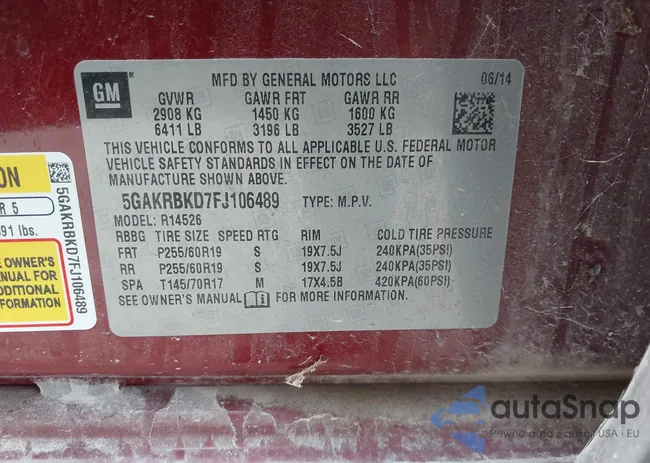 5GAKRBKD7FJ106489: 41510276